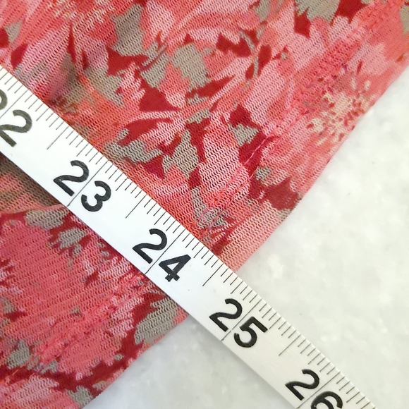 JH Collectibles Women's Large Nylon Mesh Stretch 3/4 Sleeves V-Neck Pink Gray - Picture 12 of 15